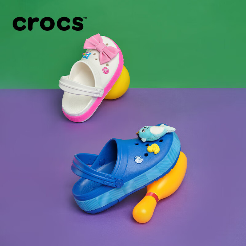 PLUS会员：crocs 卡骆驰 卡骆班酷闪 男女童运动拖鞋 210465 95.1元（需凑单，实