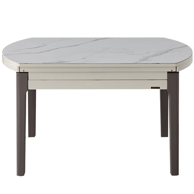 需抢券、PLUS会员：全友家居 意式简奢餐桌 多功能可折叠圆桌 岩板台面餐桌