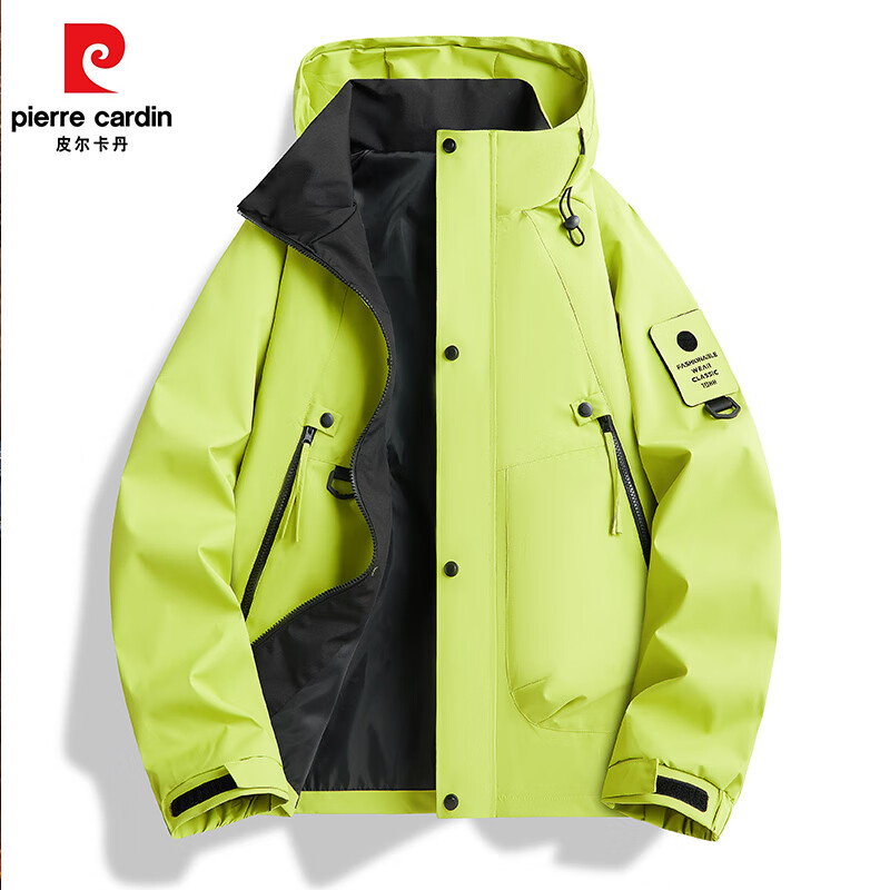 皮尔·卡丹 皮尔卡丹冲锋夹克男士2025春季休闲百搭宽松连帽工装外套男款 