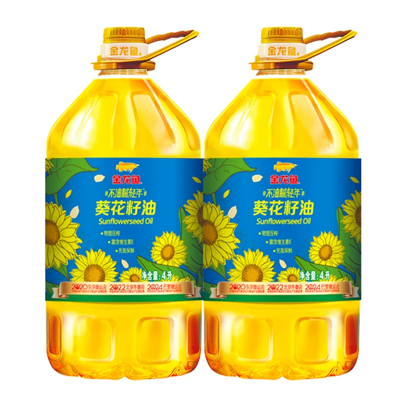 金龙鱼 不油腻轻年阳光葵花籽油4L*2桶食用油葵油桶装 99.8元 - 线报酷