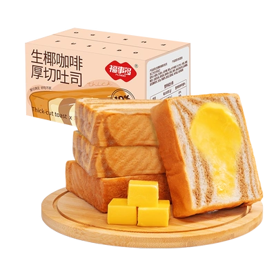 88VIP：福事多 生椰咖啡厚切吐司 400g *4件 返后29.32元，合7.33元/件（49.32元+返