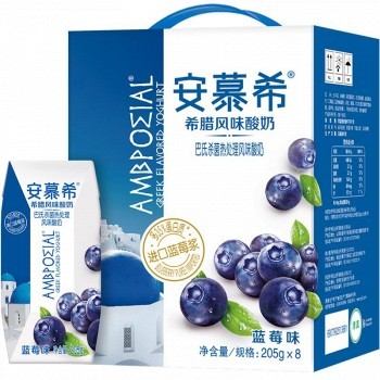限上海： 伊利 安慕希希腊风味酸奶 蓝莓味 205g*8 *2件 