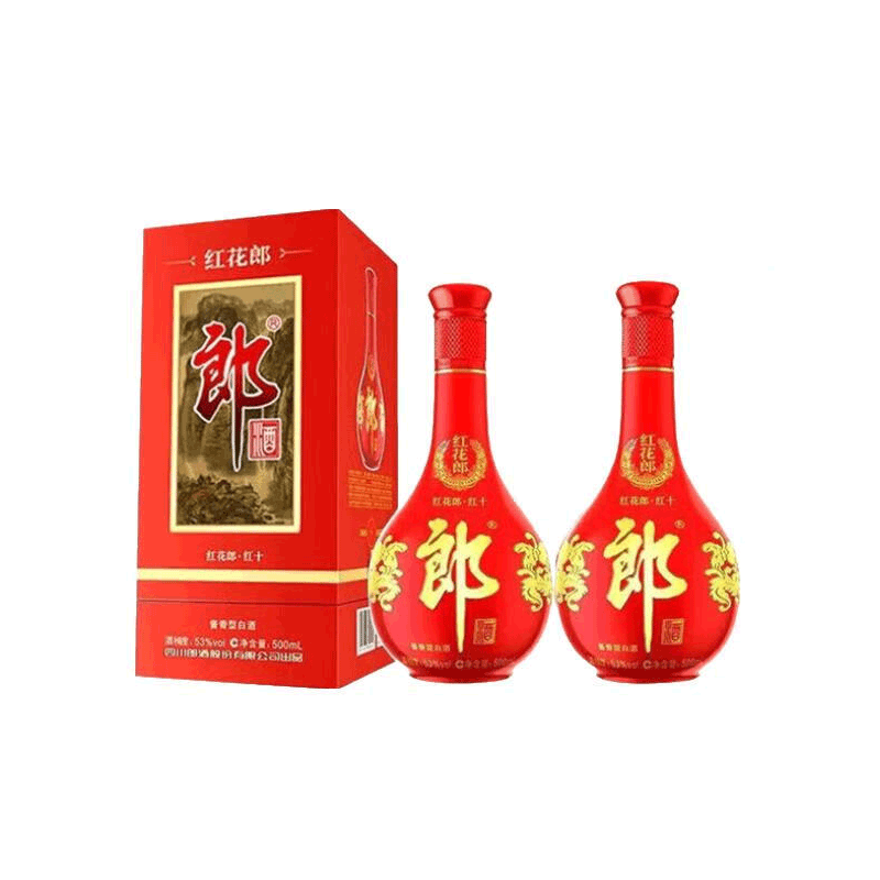 PLUS会员：郎酒 红花郎 酱香型 红花郎十(10) 53度 500mL 2瓶 489.51元（需领券）