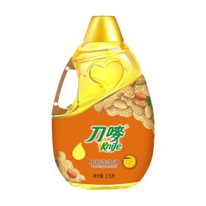 刀唛 压榨花生油 3.5L 瓶装 92元