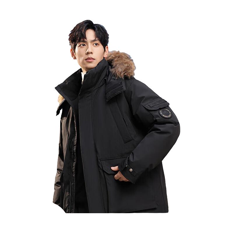 雅鹿 限时1小时！羽绒服加厚貂子毛领工装保暖 90绒 299元