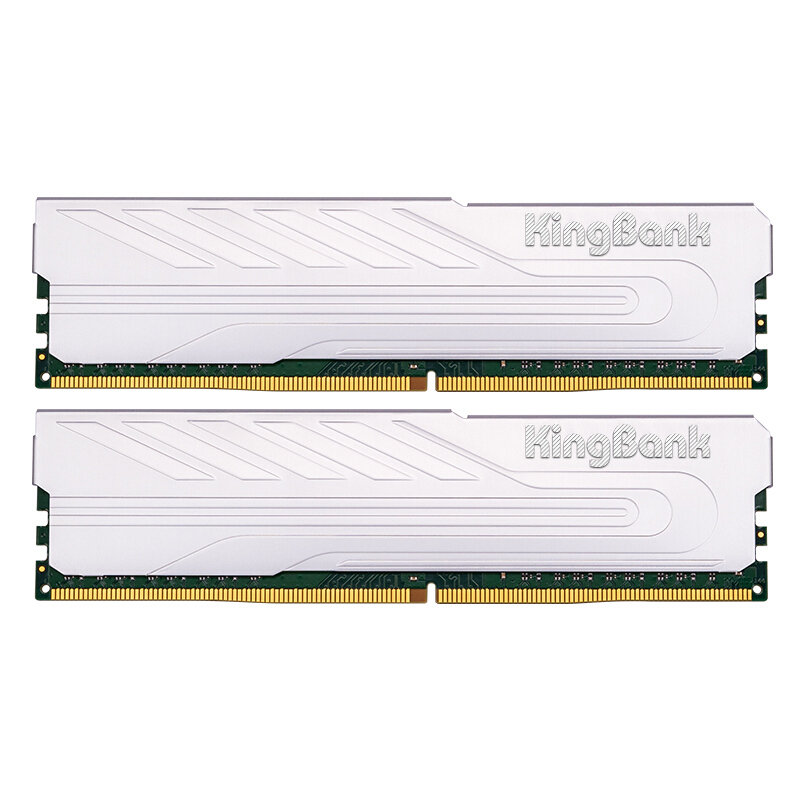 PLUS会员：KINGBANK 金百达 银爵系列 DDR4 3200MHz 台式机内存 马甲条 银色 16GB（8G