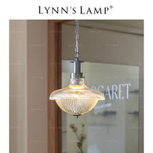 立意 Lynn's立意 玻璃工业风吊灯 咖啡厅酒馆罗纹镀铬餐厅复古设计师灯 686元