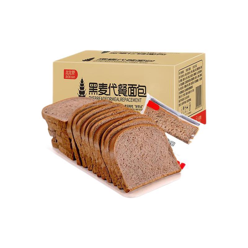 bi bi zan 比比赞 黑麦代餐面包 500g 7.63元