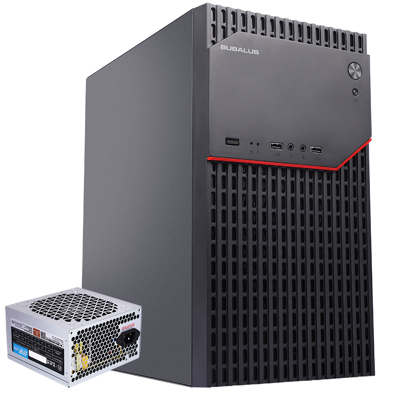BUBALUS 大水牛 风睿U2+劲强200W 商务台式主机电脑机箱电源套装（支持M-ATX/ITX/