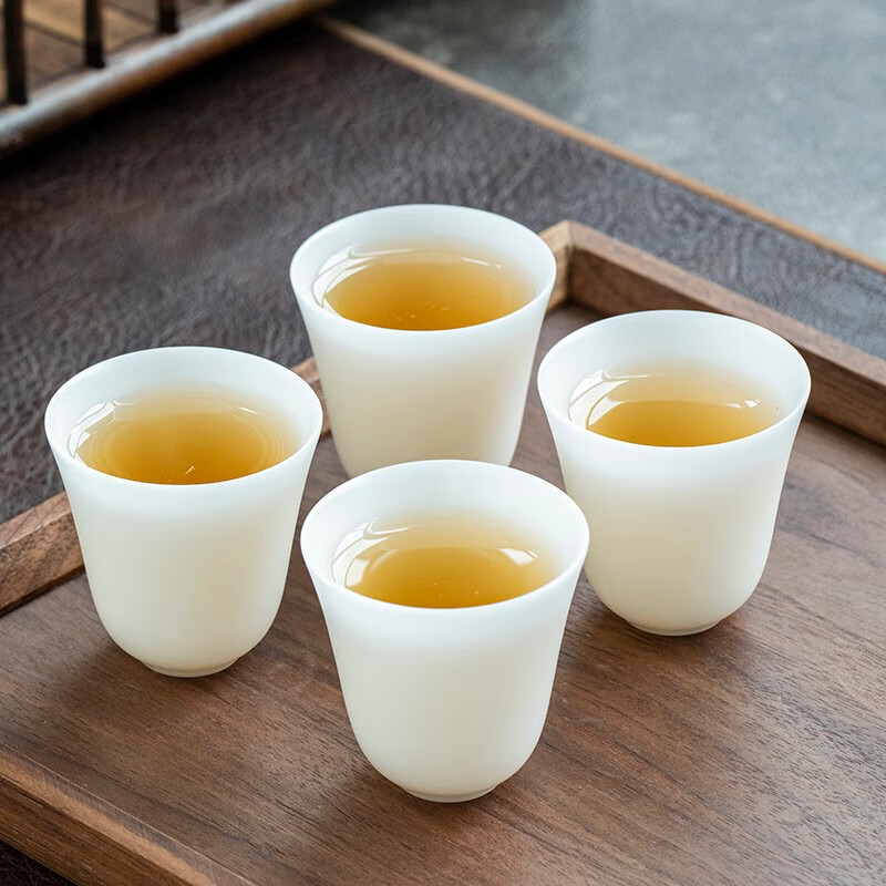 钰铨龙门 冰种玉瓷家用茶杯 羊脂玉瓷素烧小号品茗杯德化白瓷客人杯陶瓷