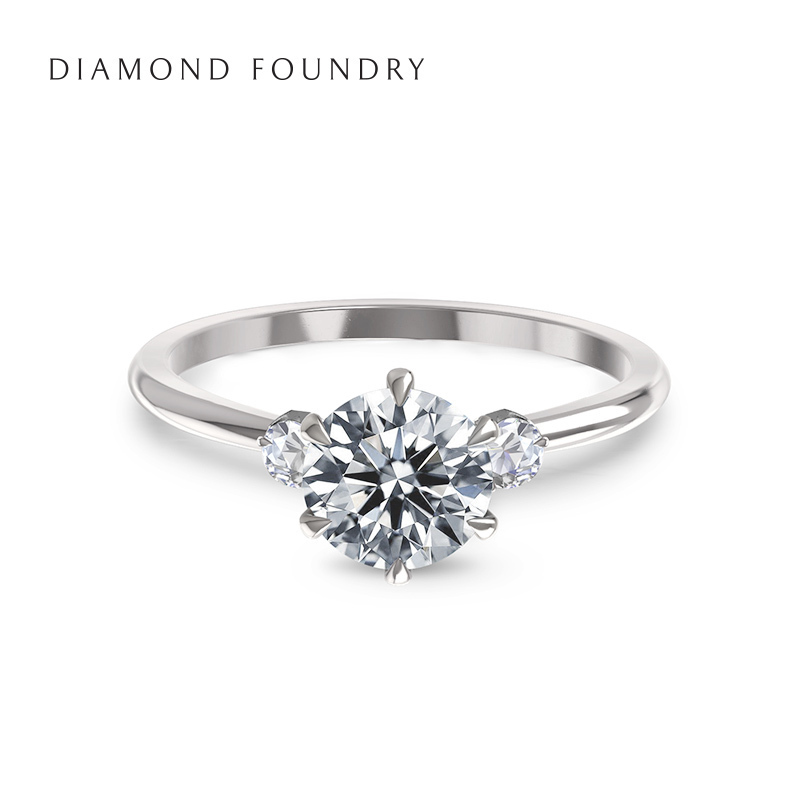 DIAMOND FOUNDRY 迷你三石圆钻婚戒恶魔之眼小众设计 2877元（需用券）