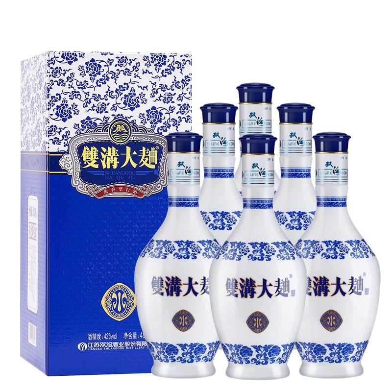 双沟 大曲（小青花）42度 480mL*6瓶 整箱装白酒 双沟官方酒厂店铺 42度 480mL 6