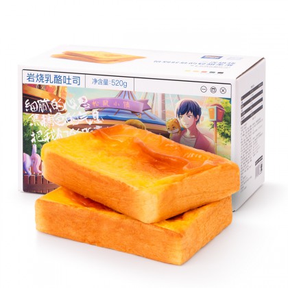 三只松鼠 岩烧乳酪吐司520g*1箱 4.9元