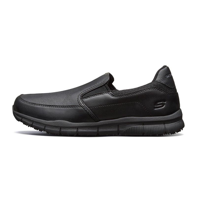 SKECHERS 斯凯奇 WORK系列 男士休闲皮鞋 77157 黑色 41.5 217.05元