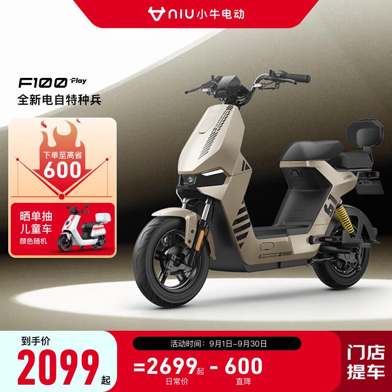 小牛电动【新品到店自提】F100 Play 新国标电动自行车 铅酸两轮电动车 门店