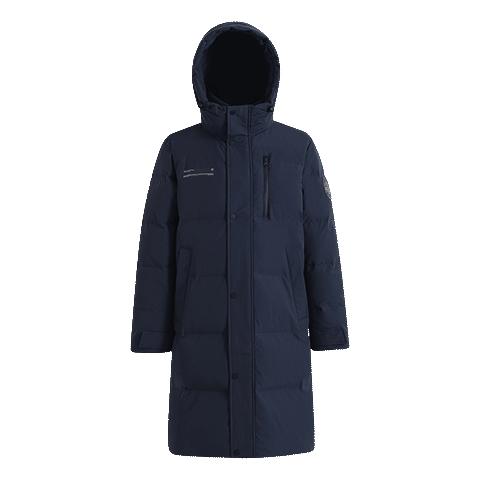 雪中飞 男款 舒适廓形 “H”版型印花立领连帽羽绒服 黑色 XL 159元（需用券
