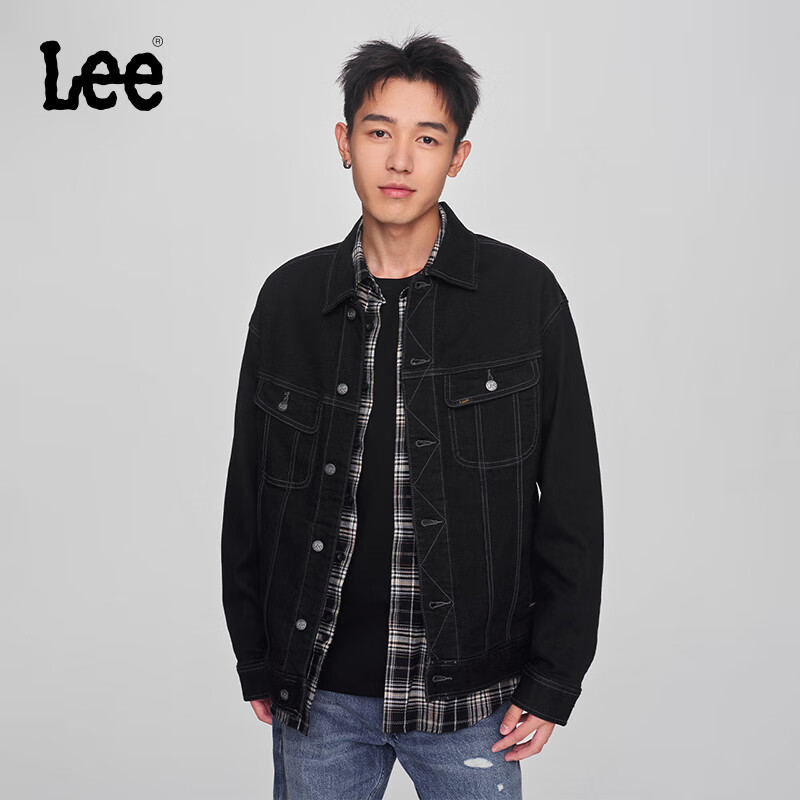 Lee24早秋舒适版黑色暖岩恒温男保暖牛仔夹克外套潮 黑色 XL 1289元（需用券