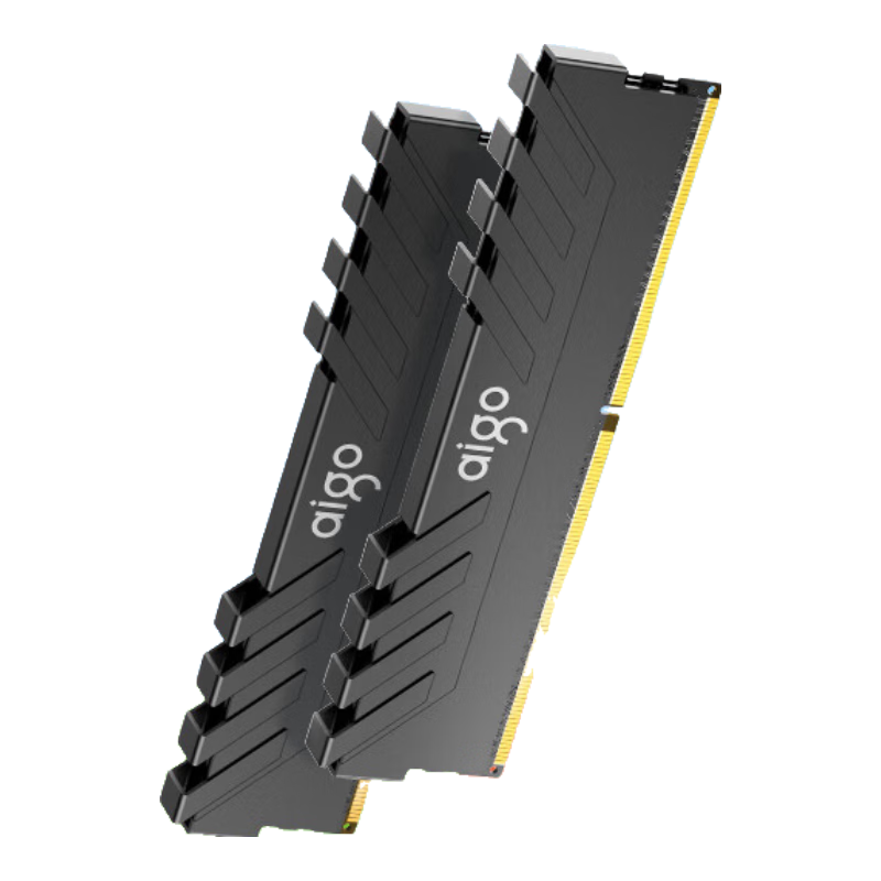 plus会员：爱国者（aigo）32GB(16G×2)套装 DDR4 3600 台式机内存条 承影黑色C18 277.