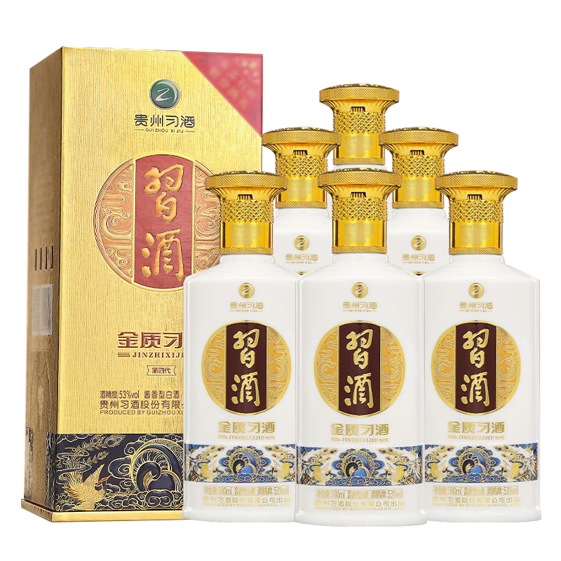 习酒 第四代金质 酱香型白酒53度 500ml*6瓶 整箱 1106.72元