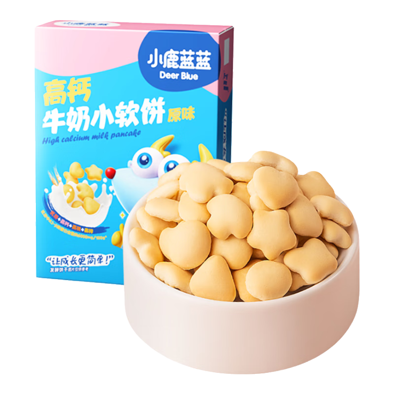 Deer Blue 小鹿蓝蓝 儿童零食 高钙牛奶小软饼 原味60g*3件 19.9元+运费，合6.63元