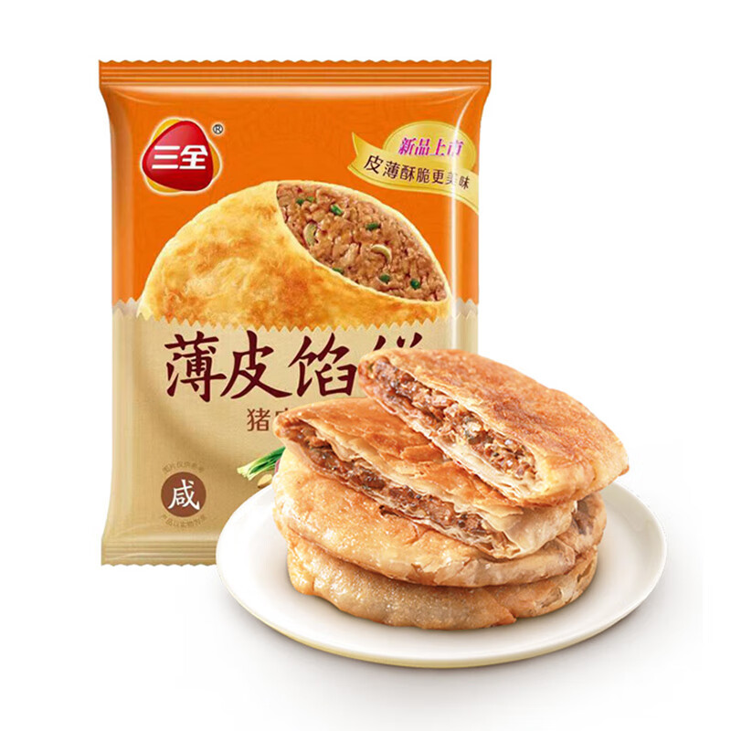 三全 猪肉大葱馅饼300g 5.22元（需买9件，需用券）