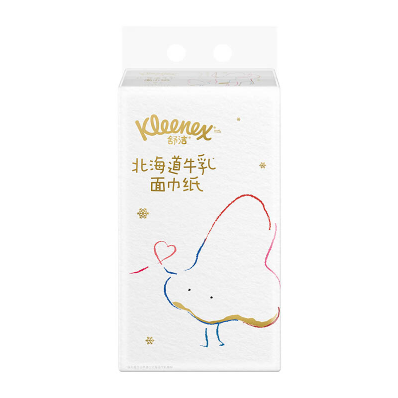 Kleenex 舒洁 北海道牛乳系列乳霜纸面巾80抽5包装 鼻子纸 保湿纸巾 婴儿纸巾 