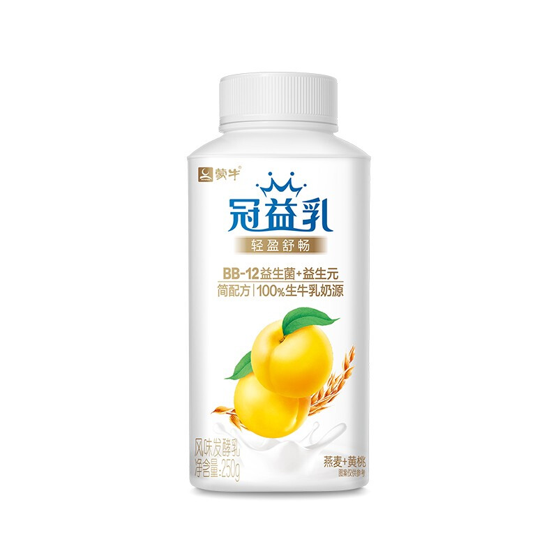 MENGNIU 蒙牛 冠益乳燕麦黄桃味酸奶 250g*4 13.66元（需买3件，需用券）