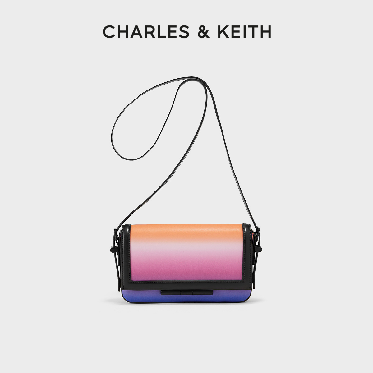 CHARLES & KEITH CHARLES＆KEITH休闲女包潮酷CK2-80270956纯色单肩斜挎小方包 207元