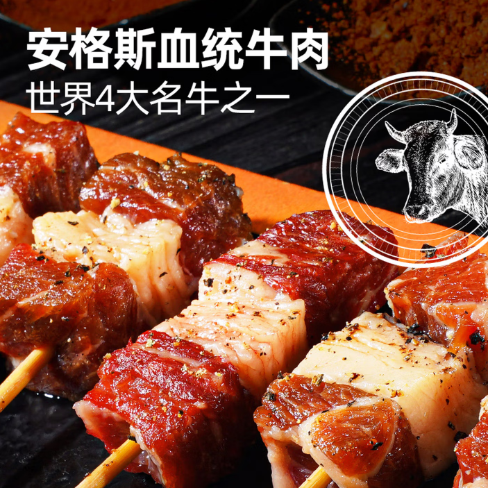 大希地 烧烤自由就现在！安格斯牛肉串 120g 十几款任选 在家撸串 8.8元（需