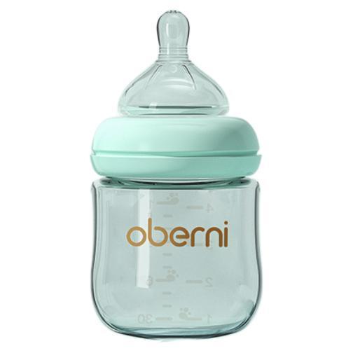 欧贝妮 O-2062 高硼硅玻璃奶瓶 3件套 120ml 简单蓝 0月+ 32元