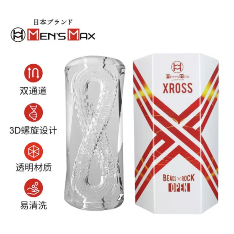 MEN'S MAX 日本原装进口 Xross交错式 透明飞机杯 贯通柔和型 194元包邮（双重优