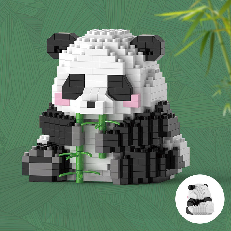 LELE BROTHER 乐乐兄弟 国宝大熊猫积木 熊猫吃竹子-504pcs（1052） 6.9元（需买2件