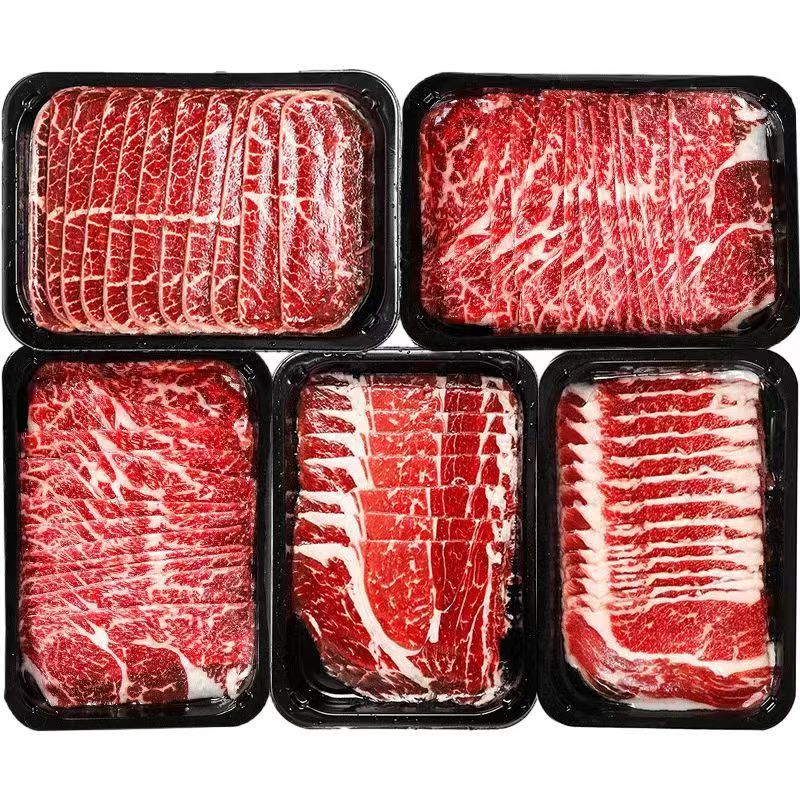 澳洲进口M5牛肉片200g*5盒+安格斯牛肋条2斤 158元（需用券）