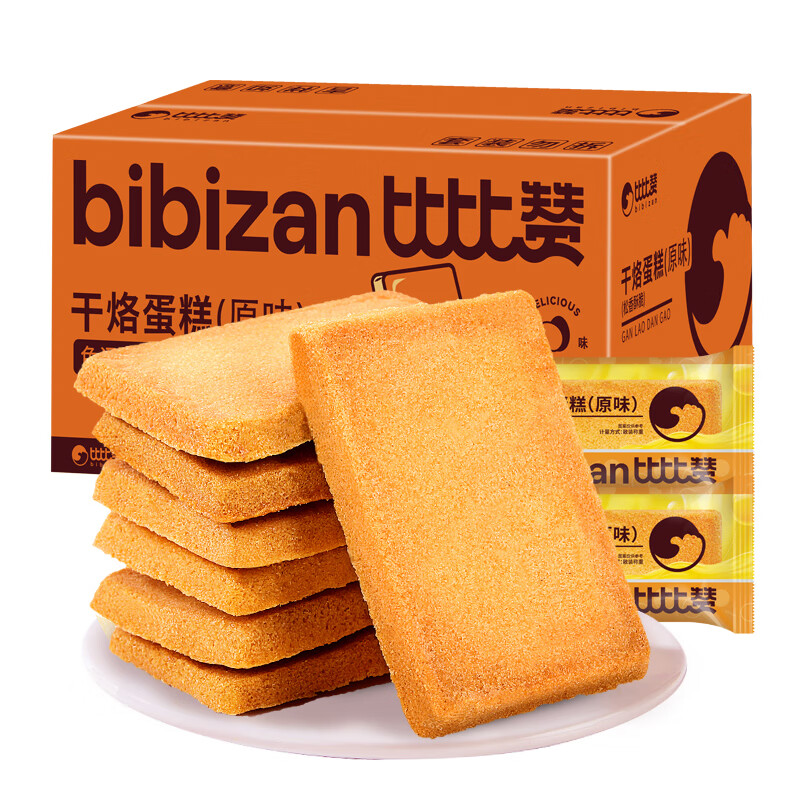 比比赞 干烙蛋糕鸡蛋煎饼干 380g1箱 休闲零食 6.9元