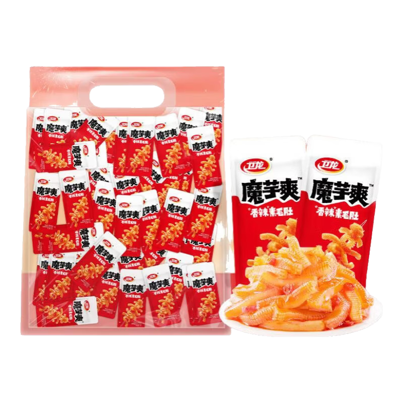 卫龙 魔芋爽辣条 素毛肚零食包 香辣750g 约75包 24.9元