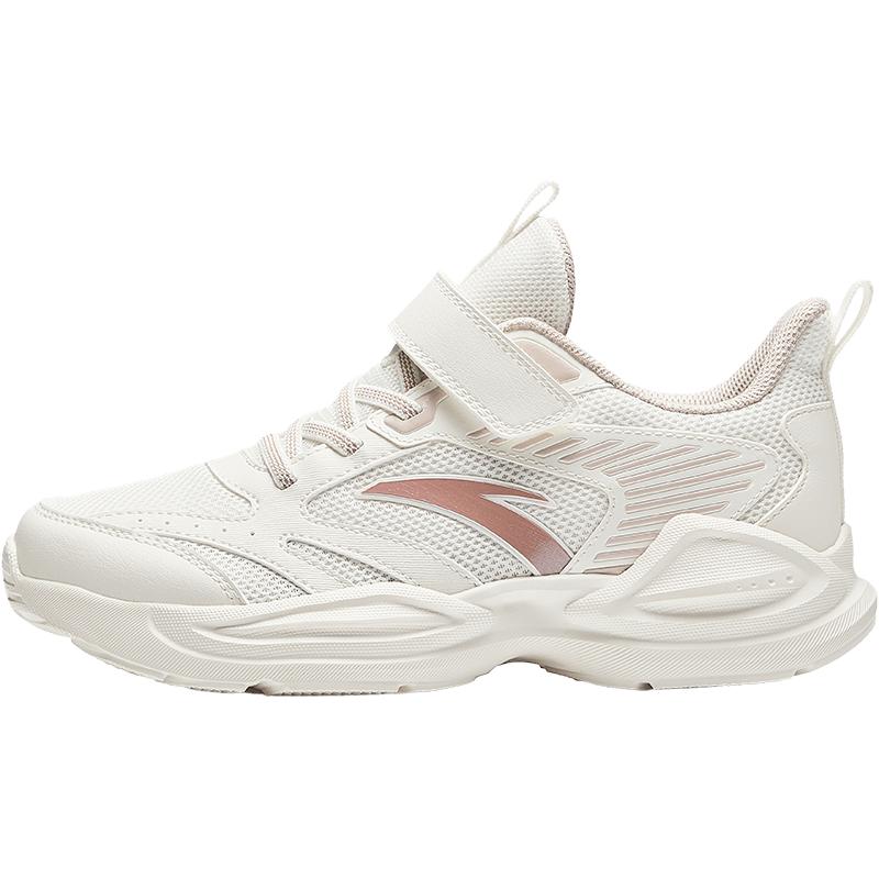 安踏 儿童运动鞋女大童鞋2025春夏网面透气魔术贴软底临风跑鞋 墨水蓝/安踏