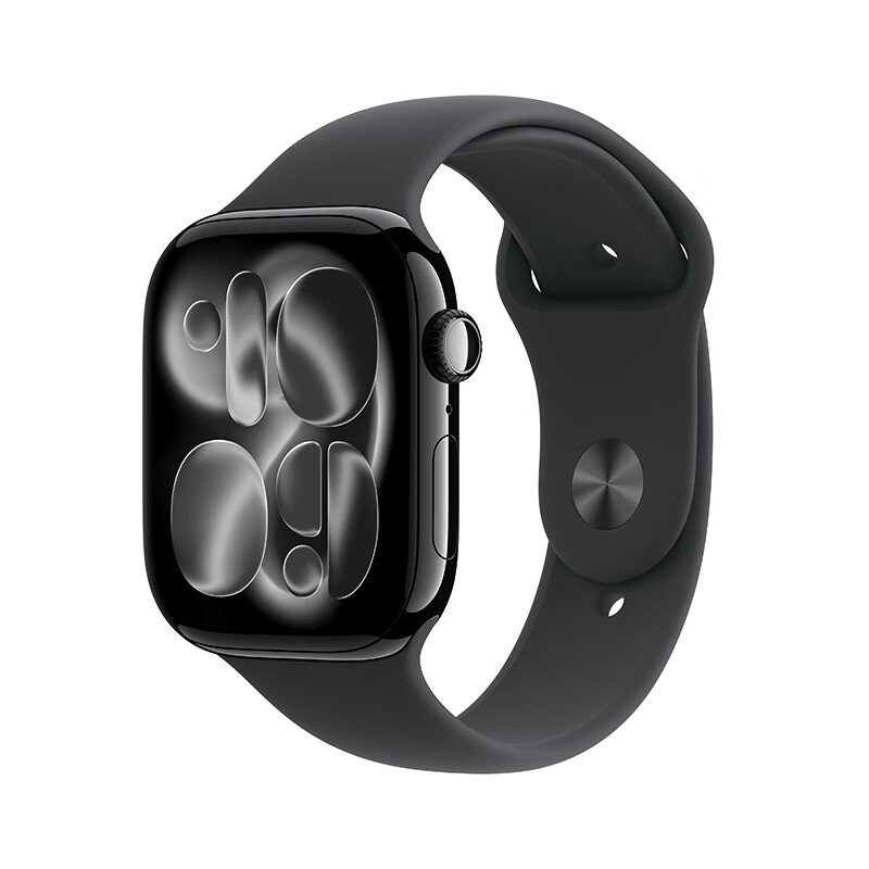 Apple Watch Series 11 智能手表 GPS版 46mm 亮黑色铝金属表壳 黑色运动型表带 S/M 21