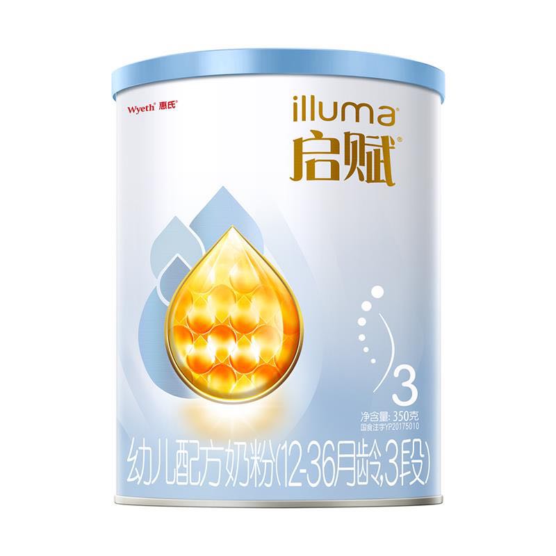 illuma 启赋 惠氏启赋蓝钻3段1-3岁幼儿配方奶粉350g/罐爱尔兰原装进口 75.05元