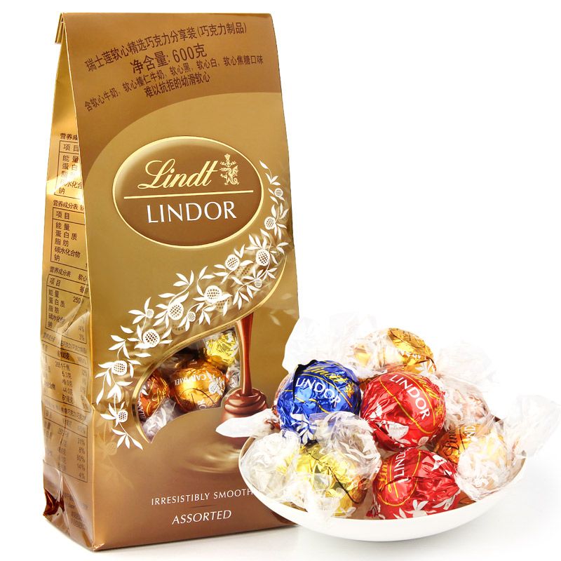 Lindt 瑞士莲 LINDOR软心 精选巧克力 混合口味 600g 128元（需用券）