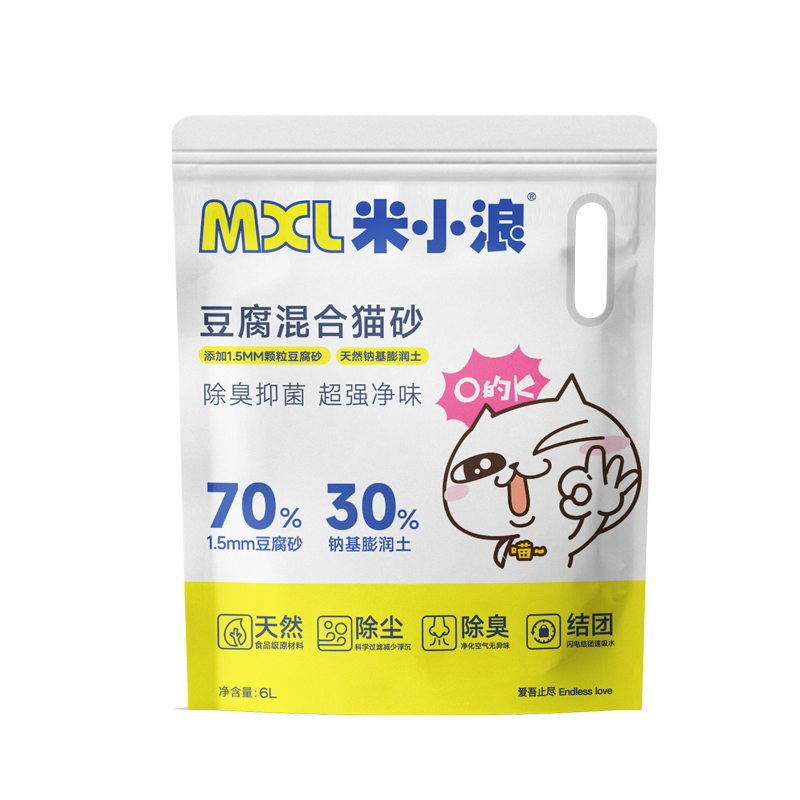 米小浪 豆腐混合猫砂 2.4 kg 9.9元（需用券）