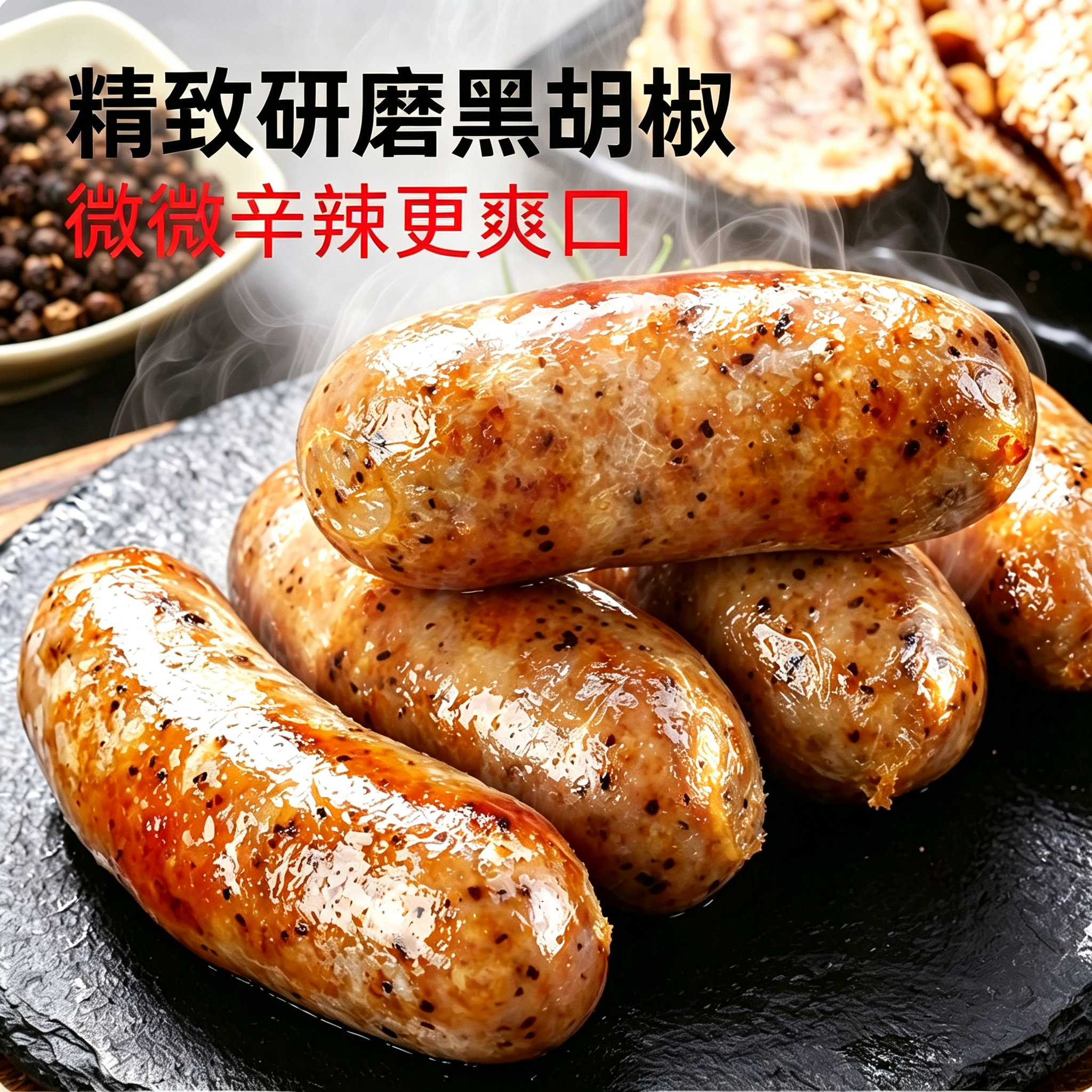 大希地 黑椒味爆汁烤肠≥85%肉含量：双节烧烤清单 烤肠+牛羊鸡肉串等13款