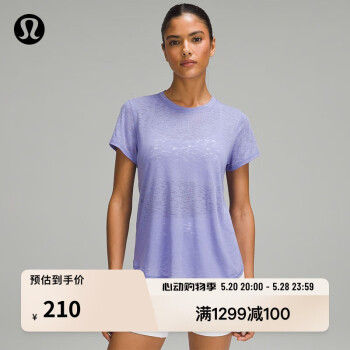lululemon 丨Keyhole 女士轻盈版瑜伽短袖 T 恤 LW3HJKS 深紫色 2 ￥140