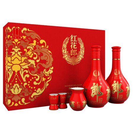 LANGJIU 郎酒 红花郎10 53度 酱香型白酒 500ml*2瓶*2盒 礼盒套装 1159元