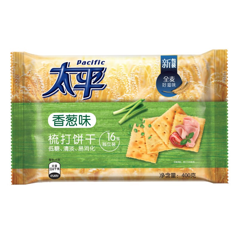 Pacific 太平 梳打饼干 香葱味 400g 10.21元