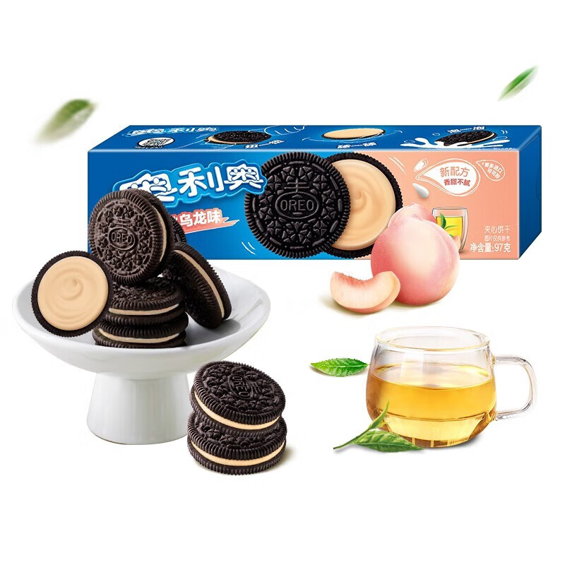 OREO 奥利奥 水果夹心饼干休闲零食 白桃乌龙味 97g ￥5.53