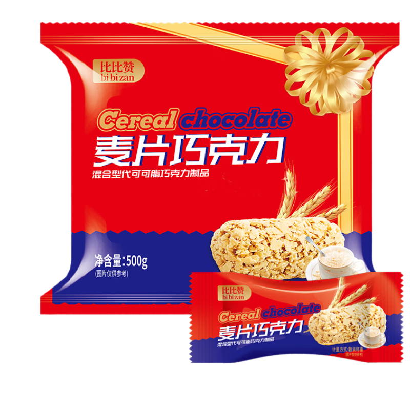 PLUS:比比赞（BIBIZAN）燕麦片巧克力酥500g 12.64元（合6.32元/件）