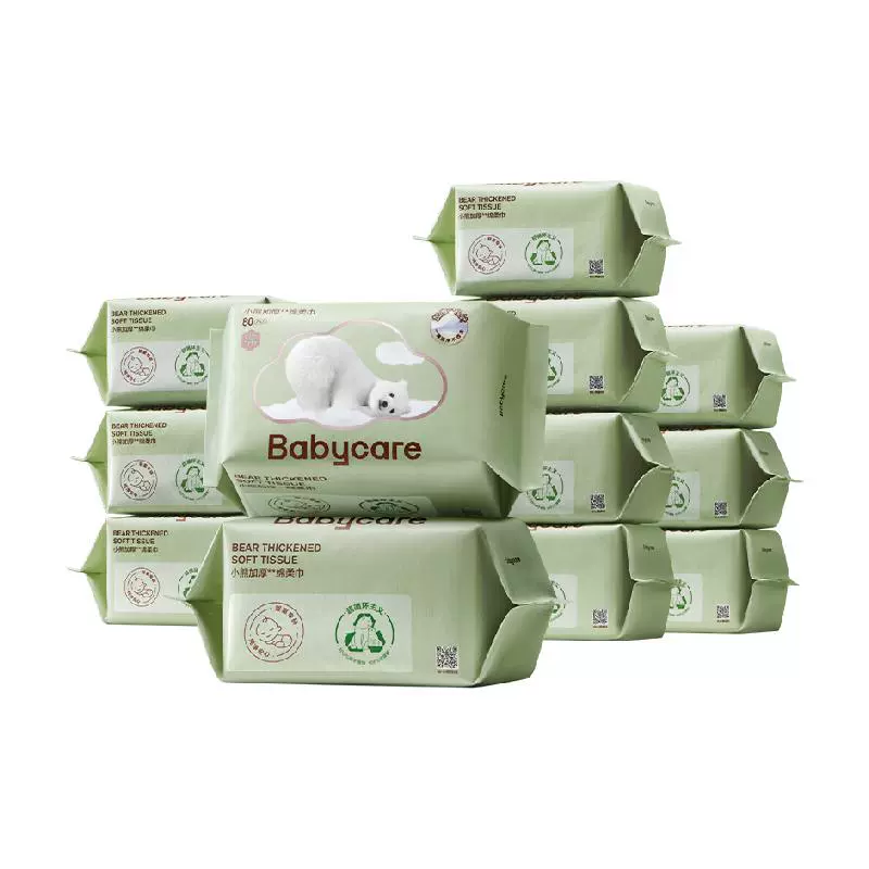 babycare 婴儿洗脸巾80抽12包加厚非棉柔巾非湿巾 ￥59.26