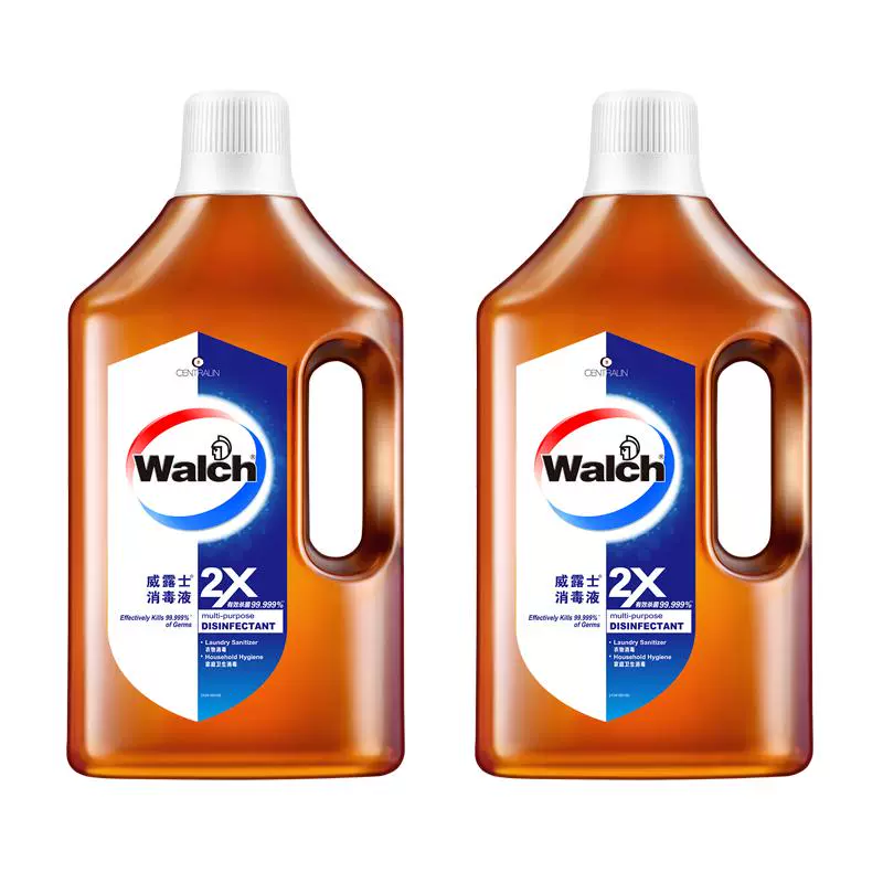 Walch 威露士 2X消毒液1L*2瓶/衣物家居多用途消毒杀菌99.9%进口 ￥93.1