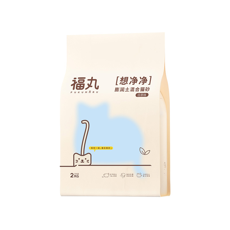 30日20点：FUKUMARU 福丸 膨润土混合猫砂 2kg 白茶味 12.9元