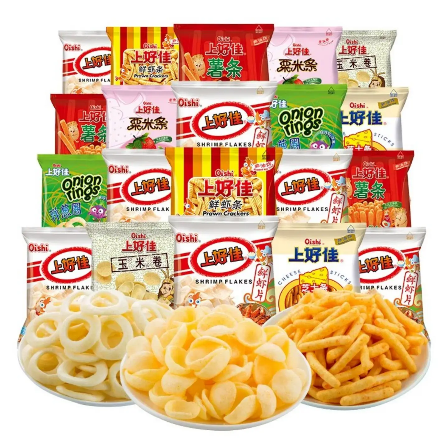 上好佳 鲜虾片虾条薯片洋葱圈生日零食大礼包小吃怀旧休闲食品批发 3.01元 - 86线报
